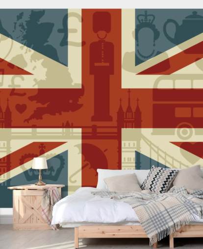 union jack flag med britiske tal tapet