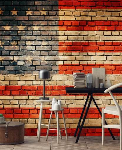 usa brick effect flag wallpaper