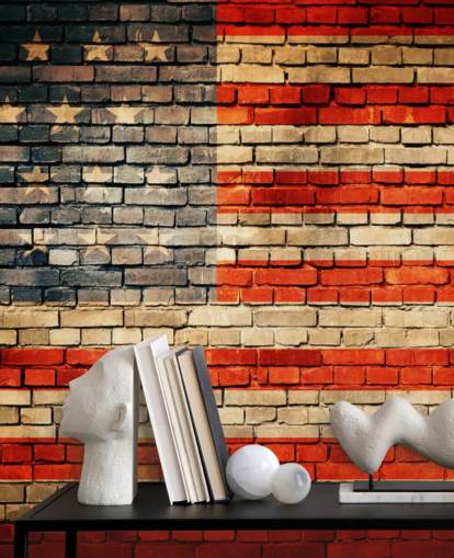 usa murstein effekt flagg tapet