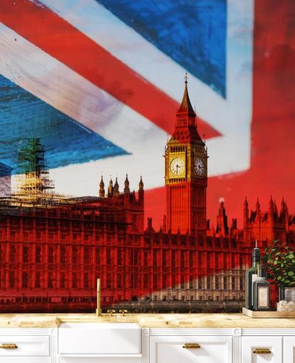 union jack baggrund huse af parlamentet tapet
