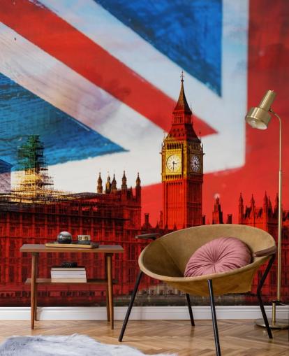 Union Jack Hintergrund Häuser des Parlaments Tapete