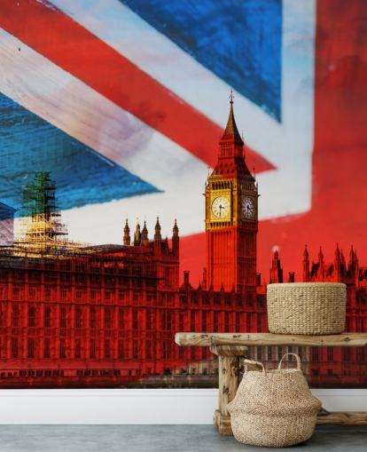 union jack background houses of parliament wallpaper