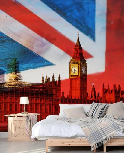 union jack tausta taloja parlamentin tapetti