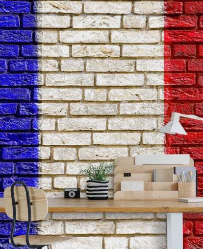 papel pintado de bandera francesa efecto ladrillo papel pintado de bandera francesa efecto ladrillo