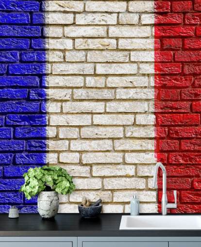 mursten effekt fransk flag tapet mursten effekt fransk flag tapet