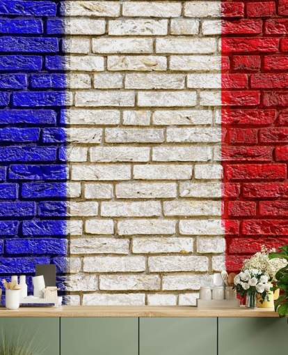 papier peint drapeau français effet brique papier peint drapeau français effet brique