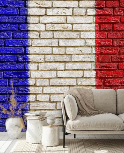 papier peint drapeau français effet brique papier peint drapeau français effet brique