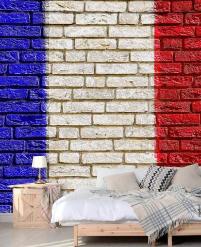 Brick-Effekt französische Flagge Tapete