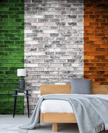 irish flag on brick wallpaper irish flag on brick wallpaper