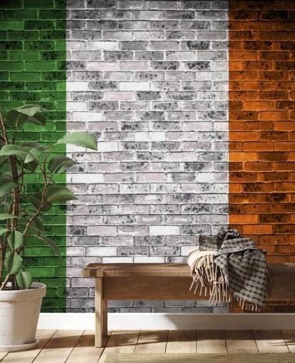 irish flag on brick wallpaper irish flag on brick wallpaper