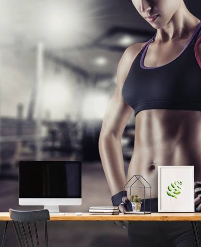 passe kvinne i gym tapet