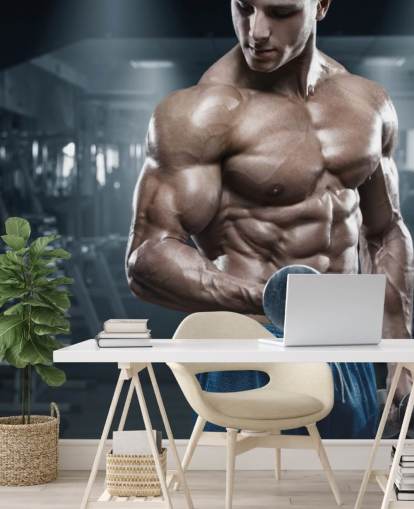 male body builder doing weights in gym wallpaper male body builder doing weights in gym wallpaper