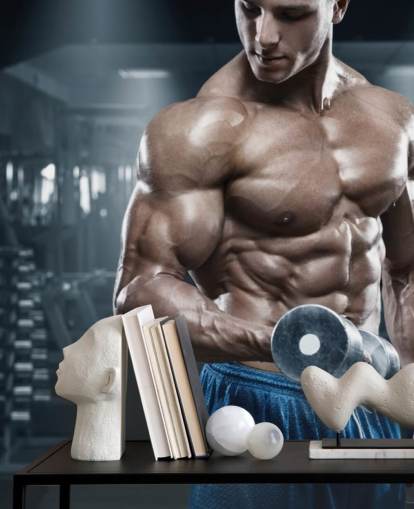 male body builder doing weights in gym wallpaper
