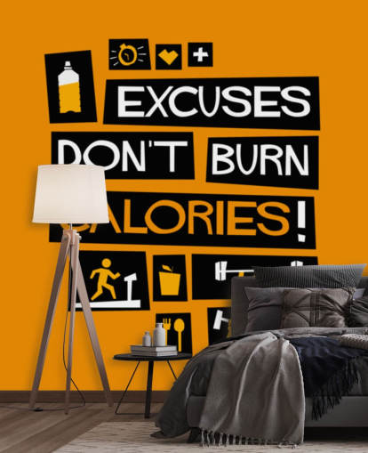 orange och svart inspirerande citat tapet