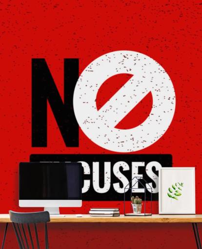 rød, sort og hvid ingen undskyldninger gym tapet