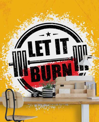 fondo de pantalla de cita de gimnasio amarillo, negro y rojo