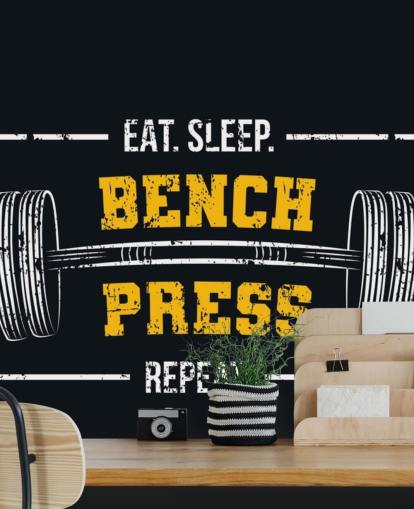 zwart en geel gym citeert behang