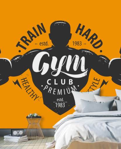 citater og grafisk mand gym tapet