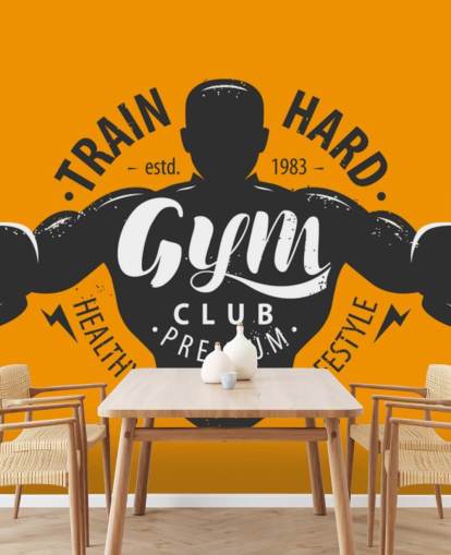 citater og grafisk mand gym tapet