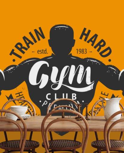 citaten en grafische man gym behang