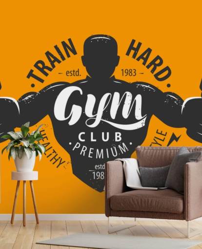 citat och grafisk man gym tapeter