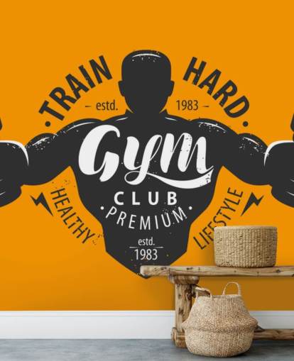 citaten en grafische man gym behang
