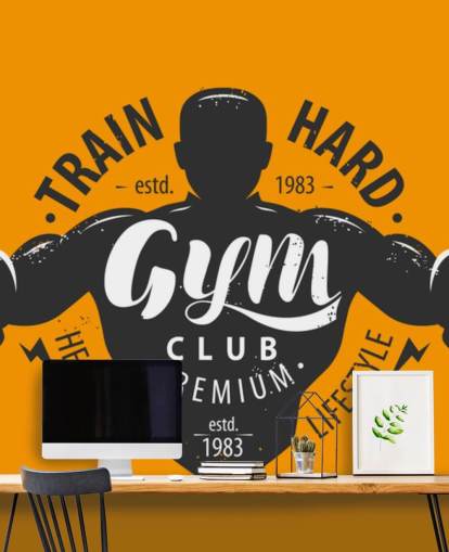 citat och grafisk man gym tapeter
