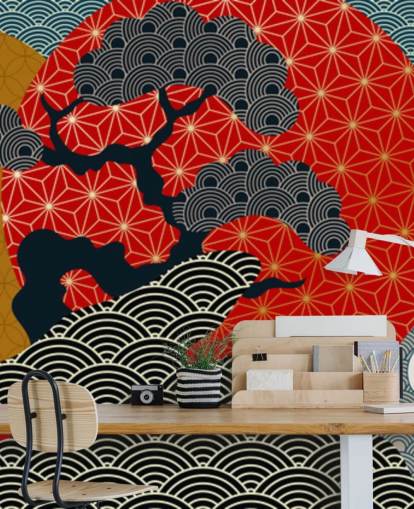 papel pintado colorido y oriental pez koi