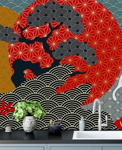 colourful and oriental koi fish wallpaper