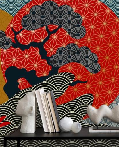 carta da parati con pesci koi colorati e orientali carta da parati con pesci koi colorati e orientali