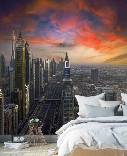 rosa himmel över dubai tapet