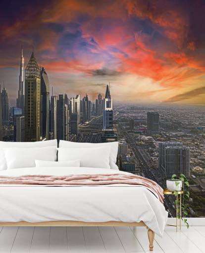 vaaleanpunainen taivas Dubain taustakuva