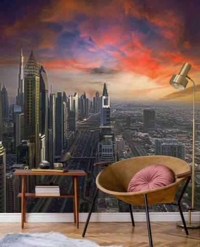 carta da parati con cieli rosa su dubai carta da parati con cieli rosa su dubai