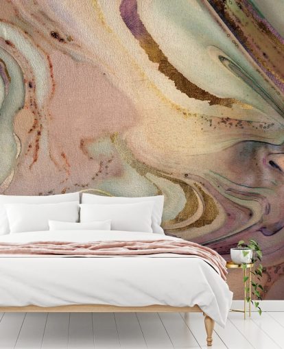 papel de parede geode em tons pastel