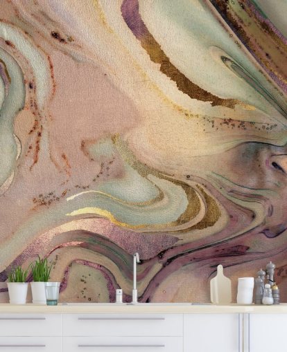 papel de parede geode em tons pastel