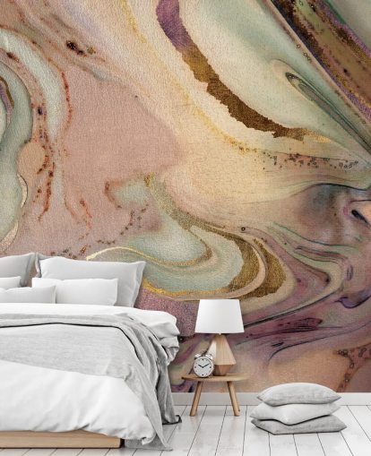 papel de parede geode em tons pastel