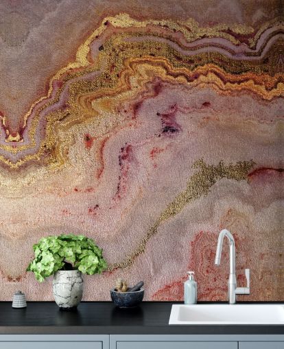 pink and gold toned geode effect wallpaper pink and gold toned geode effect wallpaper