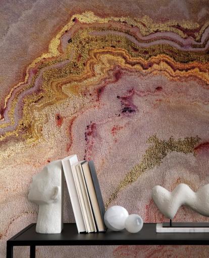 vaaleanpunainen ja kulta äänisen geode vaikutus tapetti vaaleanpunainen ja kulta äänisen geode vaikutus tapetti