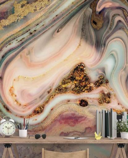dreamy pastel toned marble effect wallpaper