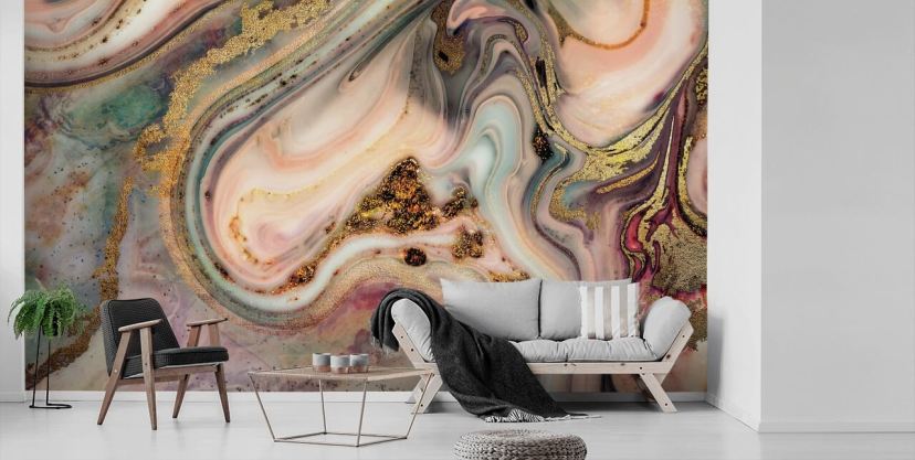 dromerig pastelkleurig marmereffect behang dromerig pastelkleurig marmereffect behang