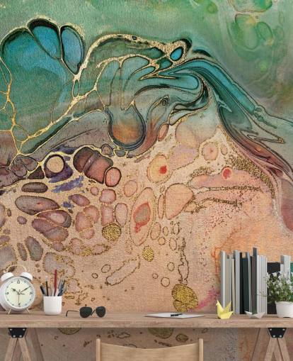 pink, blue and green toned marble effect wallpaper pink, blue and green toned marble effect wallpaper