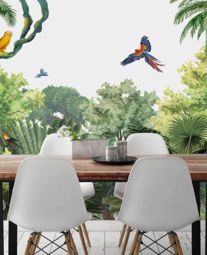 rainforest with parrots wallpaper rainforest with parrots wallpaper