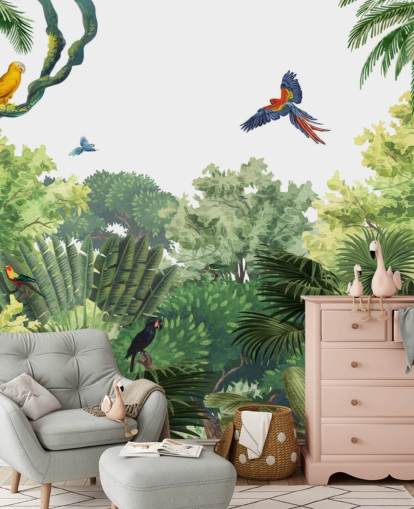 rainforest with parrots wallpaper rainforest with parrots wallpaper