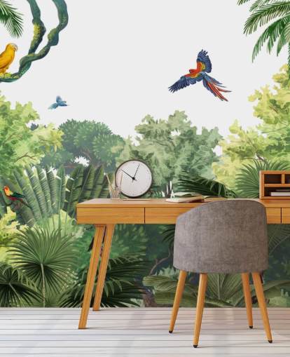 rainforest with parrots wallpaper rainforest with parrots wallpaper