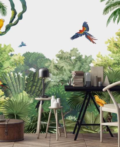 fondo de pantalla de selva tropical con loros fondo de pantalla de selva tropical con loros