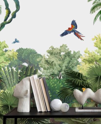 fondo de pantalla de selva tropical con loros