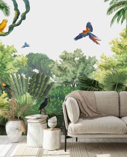 fondo de pantalla de selva tropical con loros fondo de pantalla de selva tropical con loros