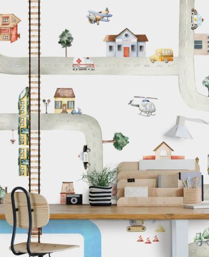 fondo de pantalla infantil de calles, carreteras y vehículos