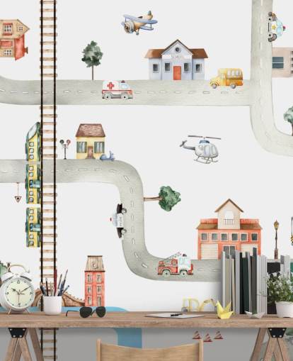 papier peint pour enfants de rue, de route et de véhicule papier peint pour enfants de rue, de route et de véhicule