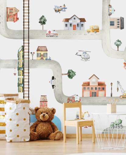 papier peint pour enfants de rue, de route et de véhicule